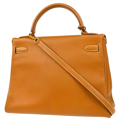 Hermes Gold Ardennes Kelly 32 Retourne 2way Shoulder Handbag