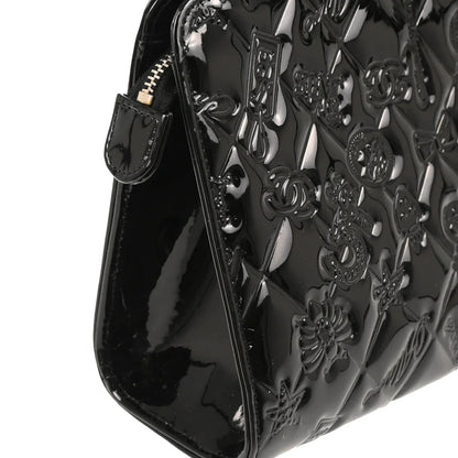 Chanel 2006-2008 Black Patent Leather Icon Chain Handbag