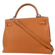 Hermes 2005 Gold Taurillon Clemence Kelly 32 Sellier Handbag