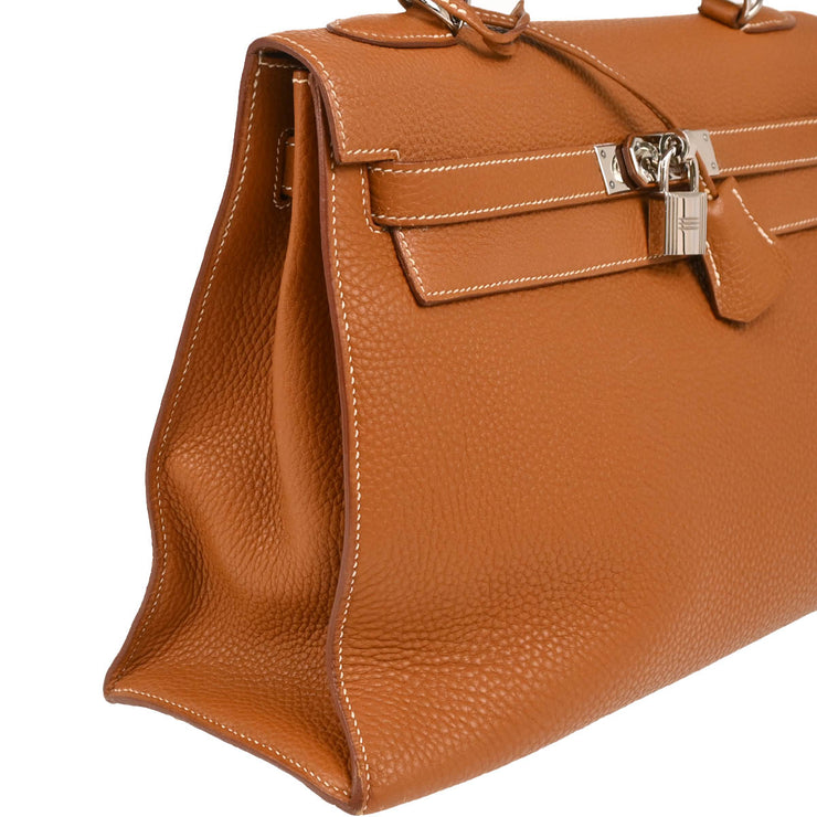 Hermes 2005 Gold Taurillon Clemence Kelly 32 Sellier Handbag