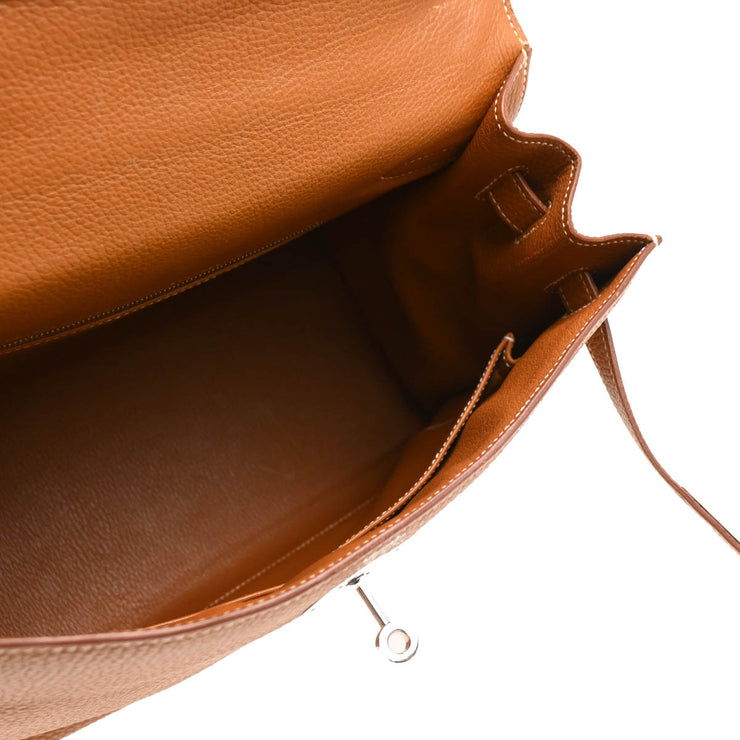 Hermes 2005 Gold Taurillon Clemence Kelly 32 Sellier Handbag