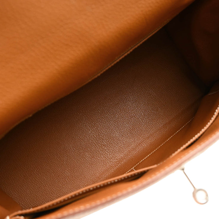 Hermes 2005 Gold Taurillon Clemence Kelly 32 Sellier Handbag