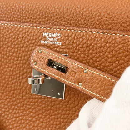 Hermes Gold Taurillon Clemence Kelly 32 Sellier Handbag