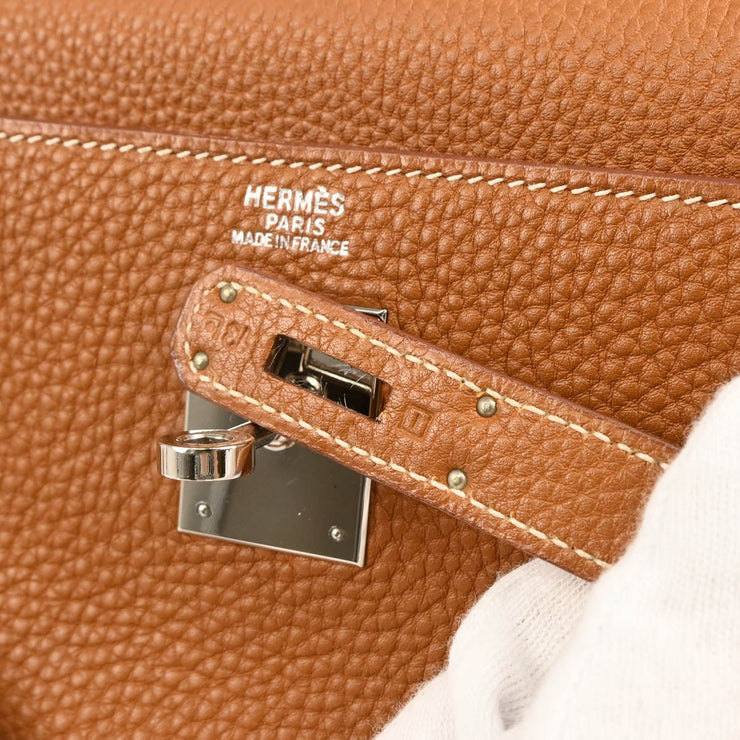 Hermes 2005 Gold Taurillon Clemence Kelly 32 Sellier Handbag