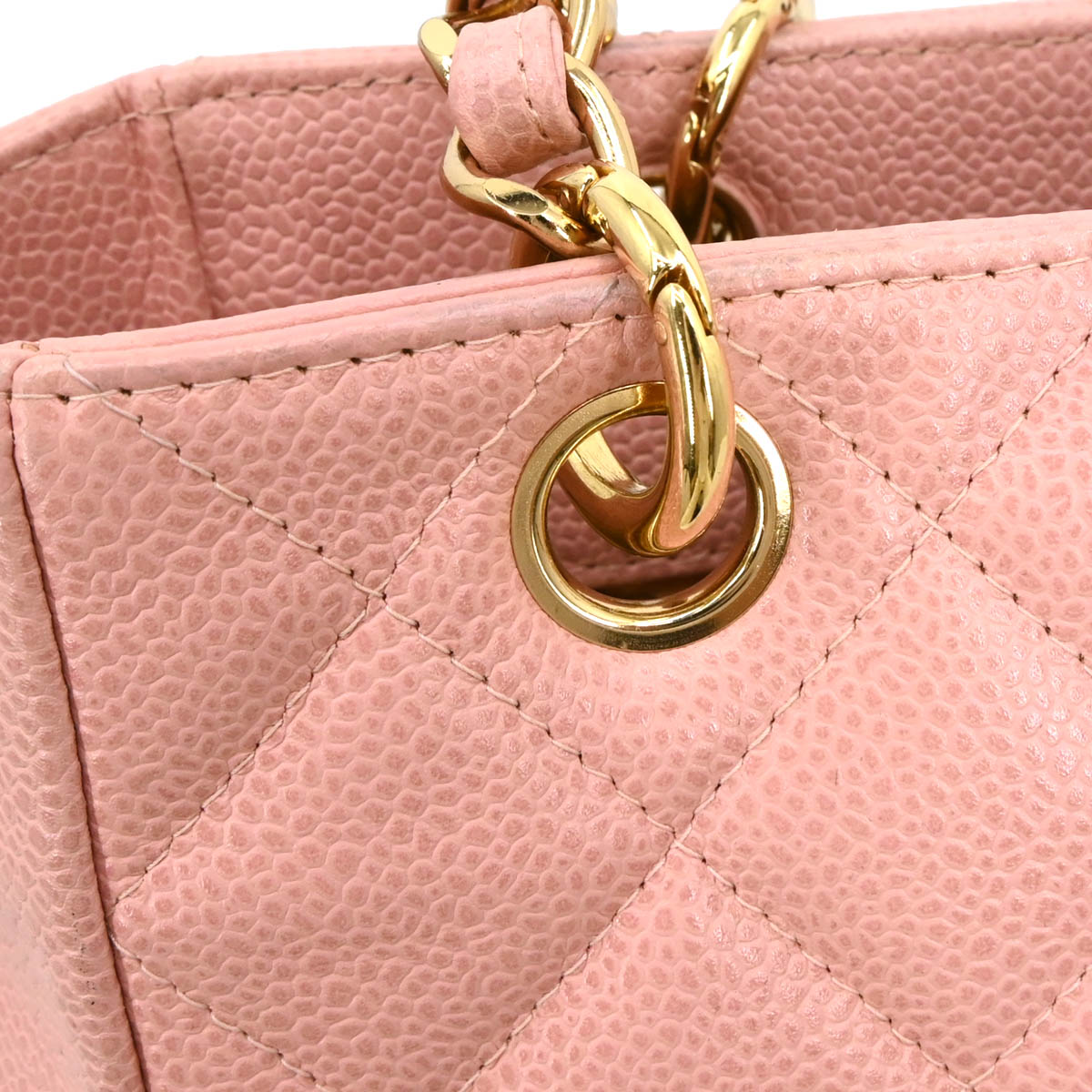 Chanel 2001-2003 Pink Caviar Petite Shopping Tote PST Chain Handbag