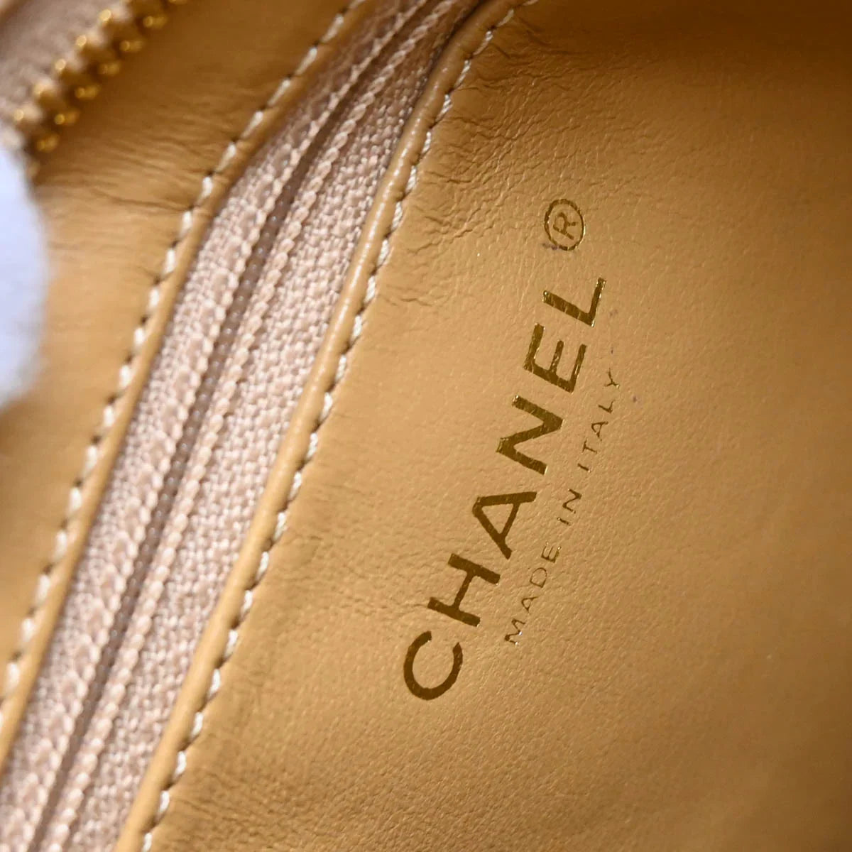 Chanel Beige Caviar Medallion Tote Handbag