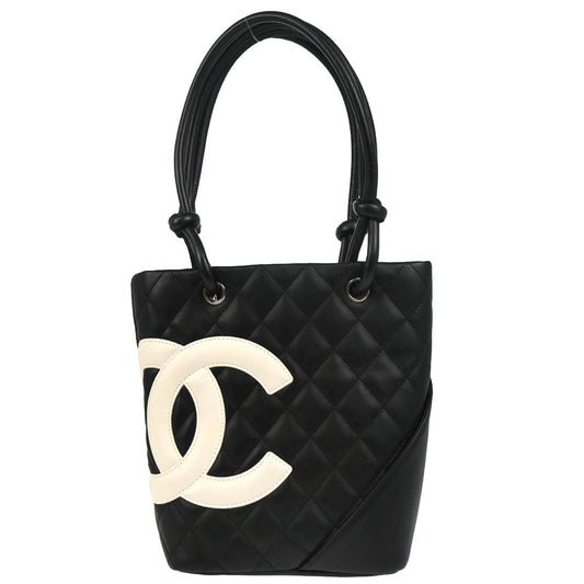 Chanel 2004-2005 Black Calfskin Cambon Ligne Tote Handbag