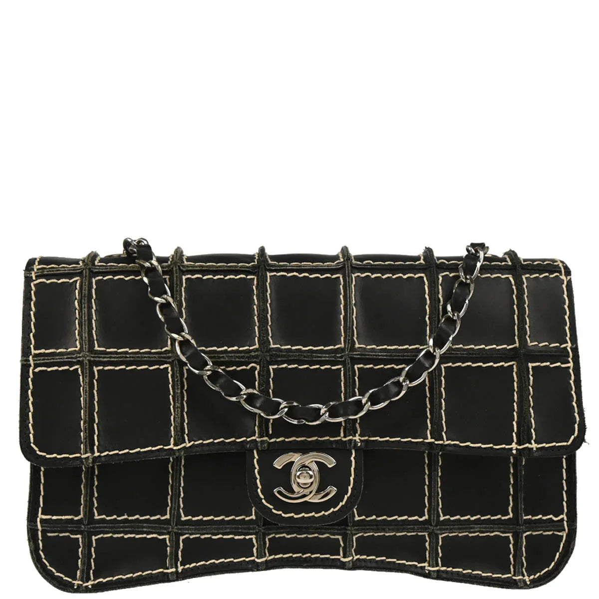 Chanel 2002-2003 Black Calfskin Shoulder Bag