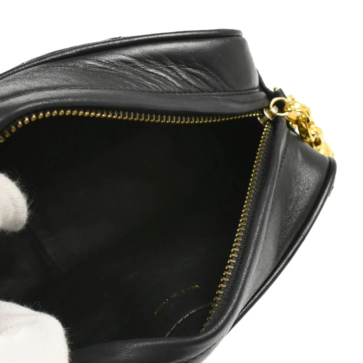Chanel 1986-1988 Black Lambskin Camera Bag Mini