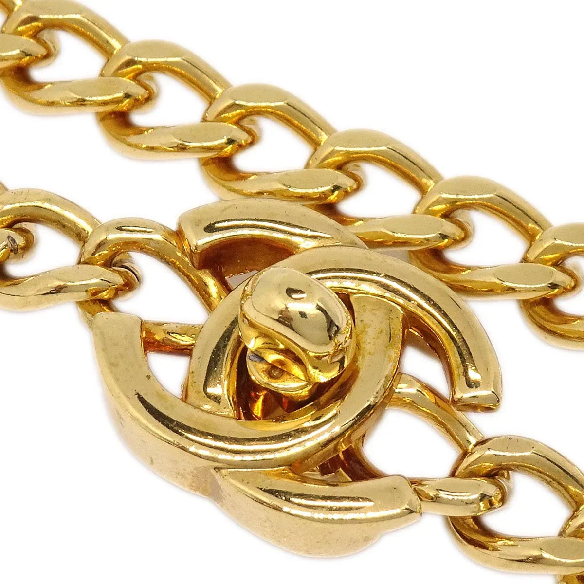 Chanel Turnlock Gold Chain Necklace 96A