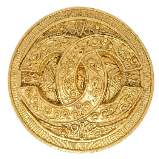 Chanel Medallion Brooch Pin Gold 94A