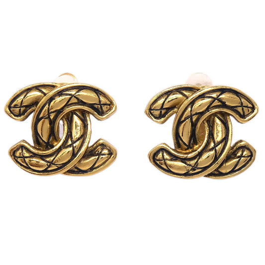 Chanel Gold CC Earrings Clip-On 2433