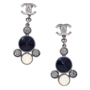 Chanel CC Dangle Earrings Clip-On Rhinestone 06A