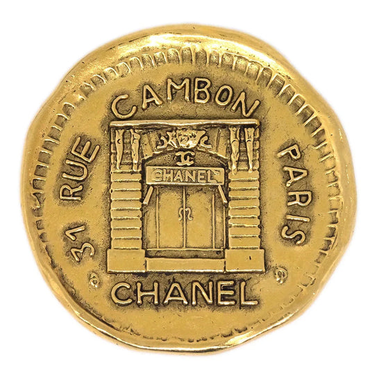 Chanel 31 Rue Cambon Brooch Pin Gold 1131