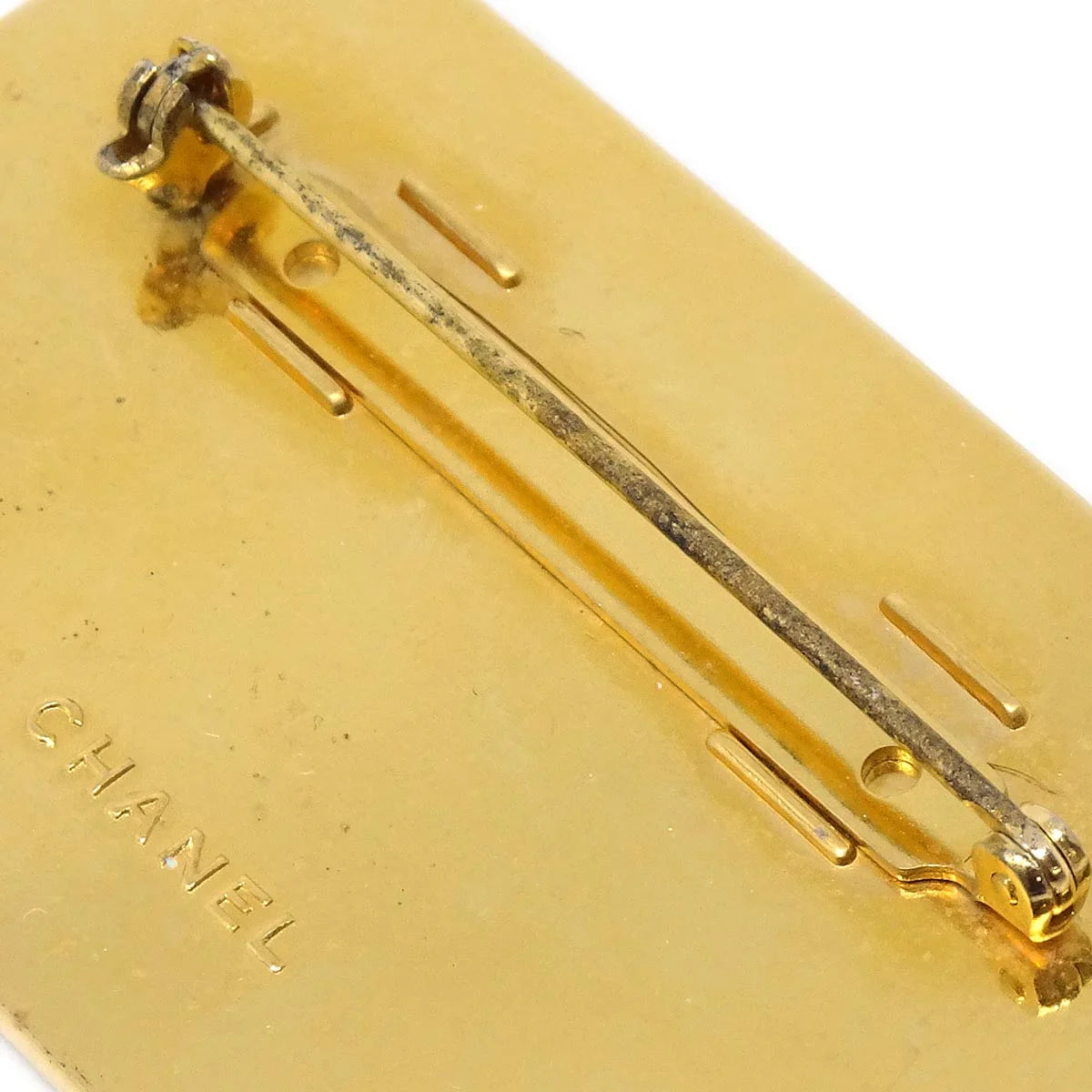 Chanel Plate Brooch Pin Gold