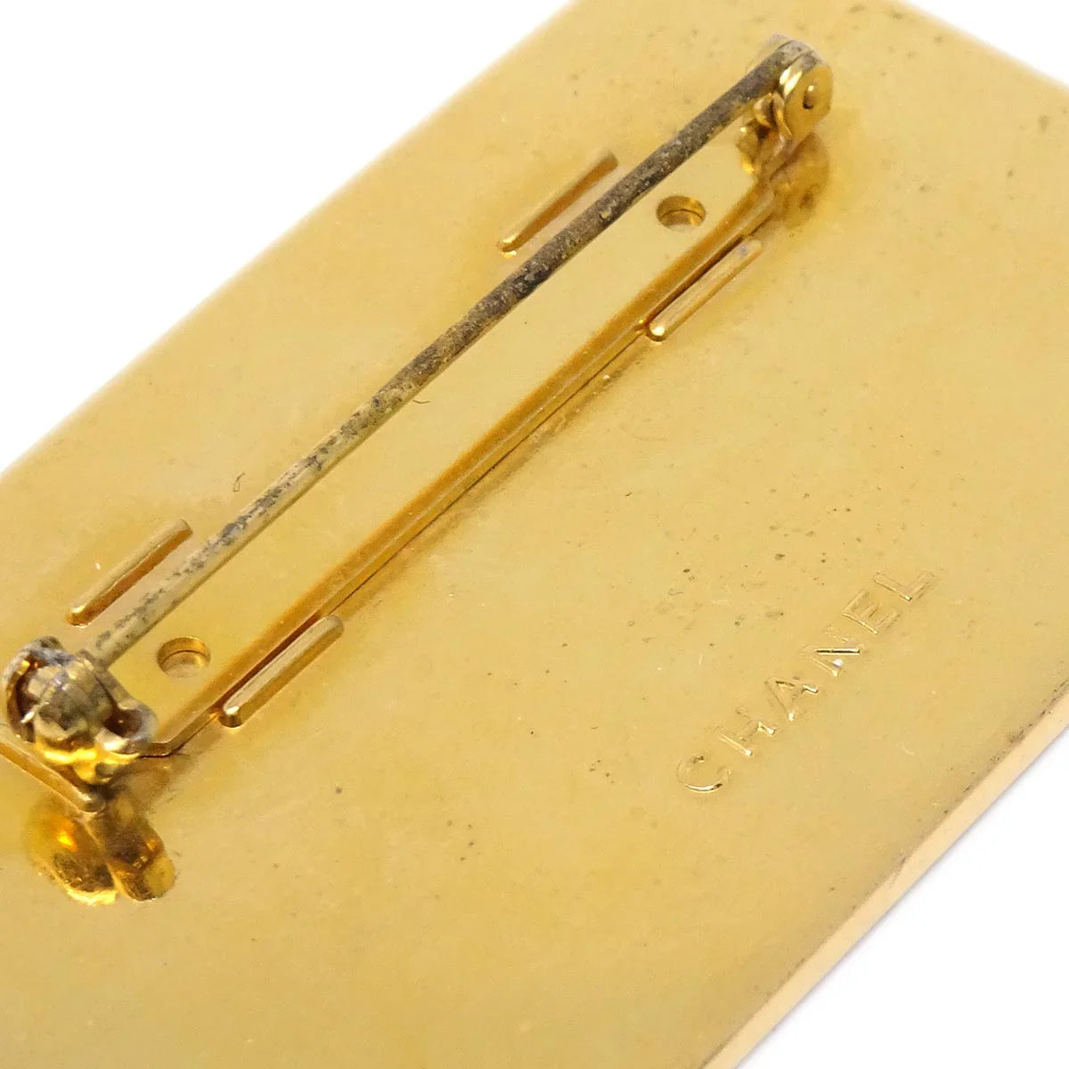 Chanel Plate Brooch Pin Gold