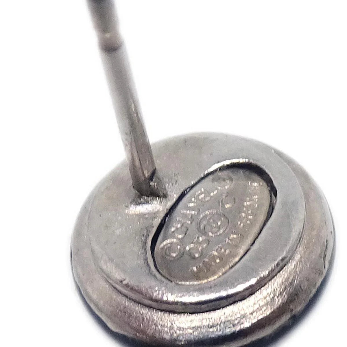 Chanel Button Piercing Earrings Black 03C