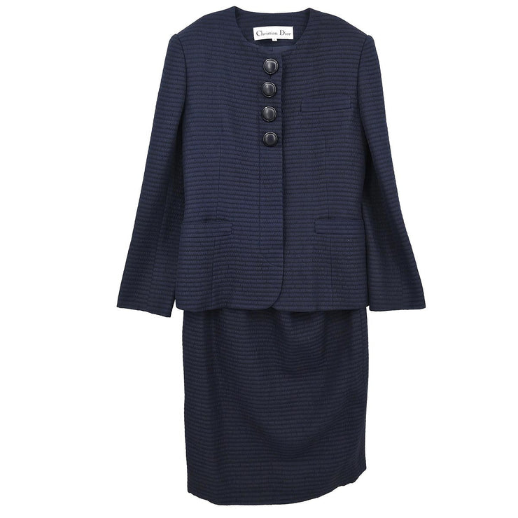 Christian Dior Setup Suit Jacket Skirt Navy #7