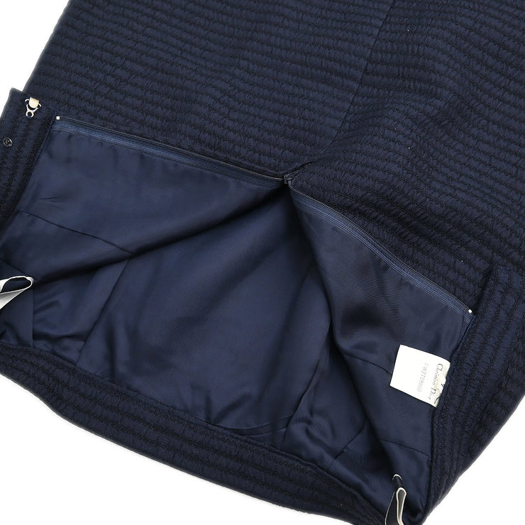 Christian Dior Setup Suit Jacket Skirt Navy #7