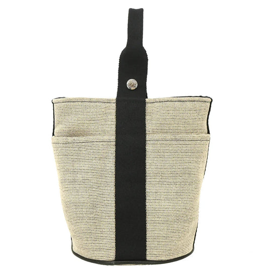Hermes Black Beige Toile H Saxo PM Handbag