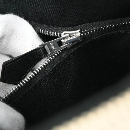 Hermes Black Beige Toile H Saxo PM Handbag
