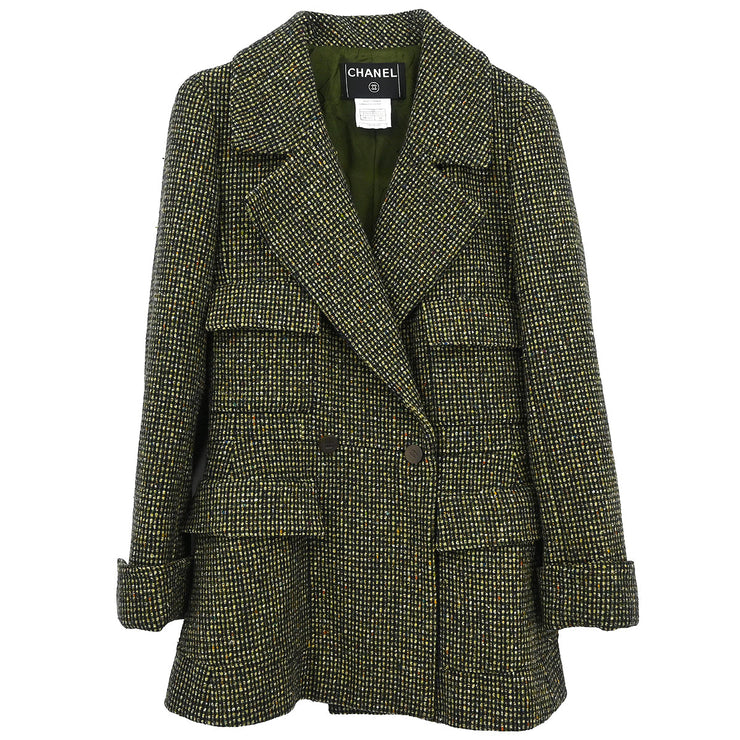 Chanel 2001 Double Breasted Jacket Green #34