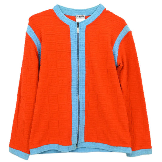 Chanel 2002 Sports Line Zip Up Jacket Orange #38