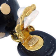Chanel Dangle Earrings Clip-On Gold Black 00A