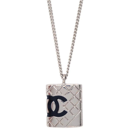 Chanel Cambon Ligne Chain Necklace Pendant Silver 05C