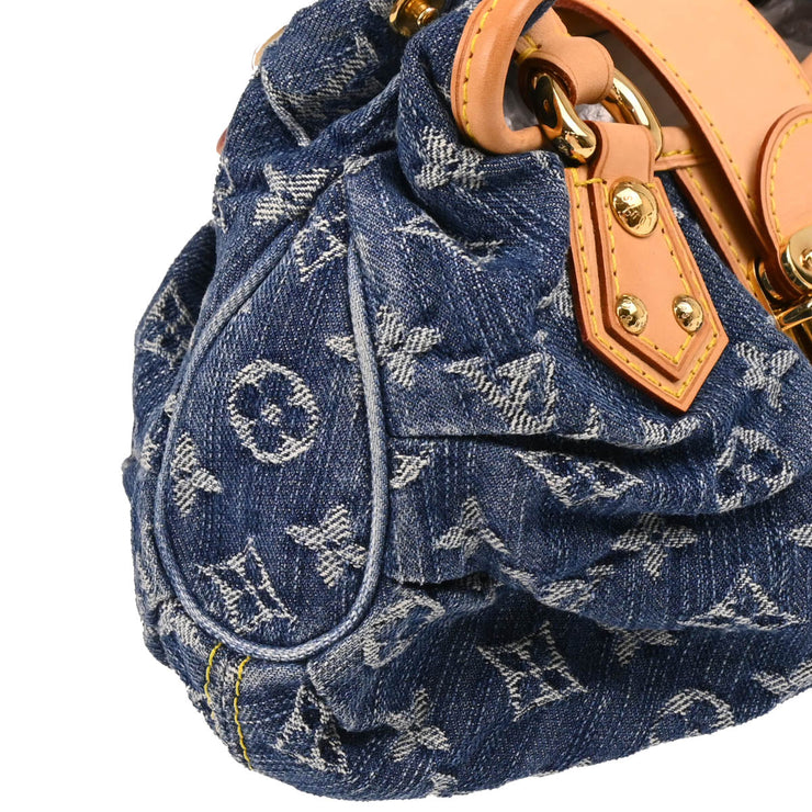 Louis Vuitton 2007 Blue Monogram Denim Pleaty Handbag M95020