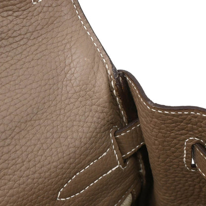 Hermes 2005 Etoupe Clemence Crinoline Kelly 35 Retourne 2way Shoulder Handbag