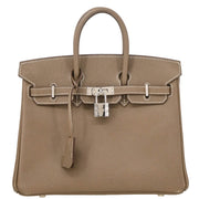 Hermes 2008 Etoupe Gray Veau Epsom Birkin 25 Handbag