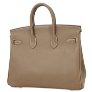 Hermes 2008 Etoupe Gray Veau Epsom Birkin 25 Handbag