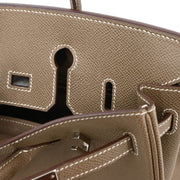 Hermes 2008 Etoupe Gray Veau Epsom Birkin 25 Handbag