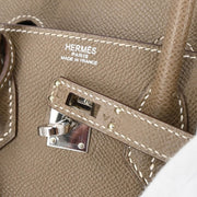 Hermes 2008 Etoupe Gray Veau Epsom Birkin 25 Handbag