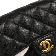 Chanel 2004-2005 Black Caviar Mini Classic Square Flap Shoulder Bag