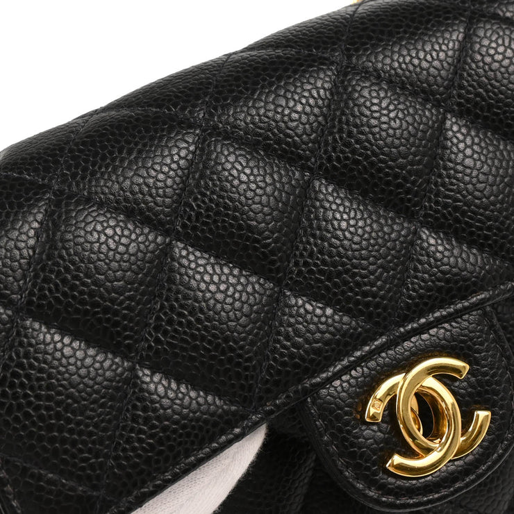 Chanel 2004-2005 Black Caviar Mini Classic Square Flap Shoulder Bag