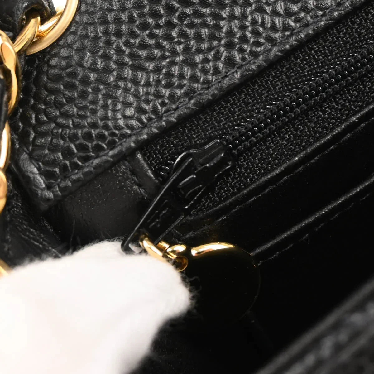 Chanel 2004-2005 Black Caviar Mini Classic Square Flap Shoulder Bag
