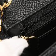 Chanel 2004-2005 Black Caviar Mini Classic Square Flap Shoulder Bag