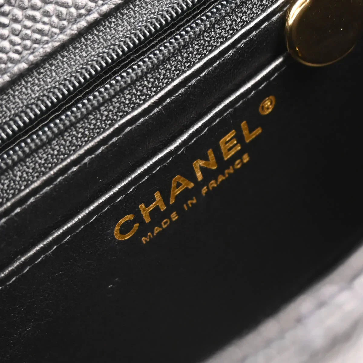 Chanel 2004-2005 Black Caviar Mini Classic Square Flap Shoulder Bag