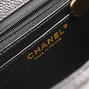 Chanel 2004-2005 Black Caviar Mini Classic Square Flap Shoulder Bag