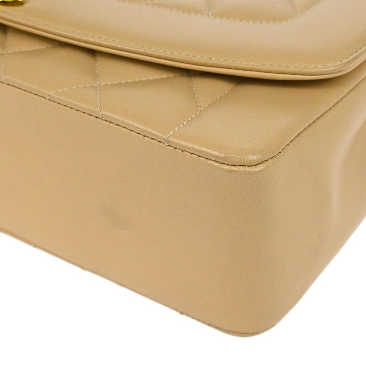 Chanel * 1994-1996 Beige Lambskin Medium Diana Shoulder Bag