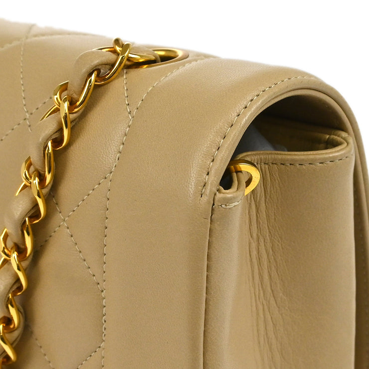 Chanel * 1994-1996 Beige Lambskin Medium Diana Shoulder Bag