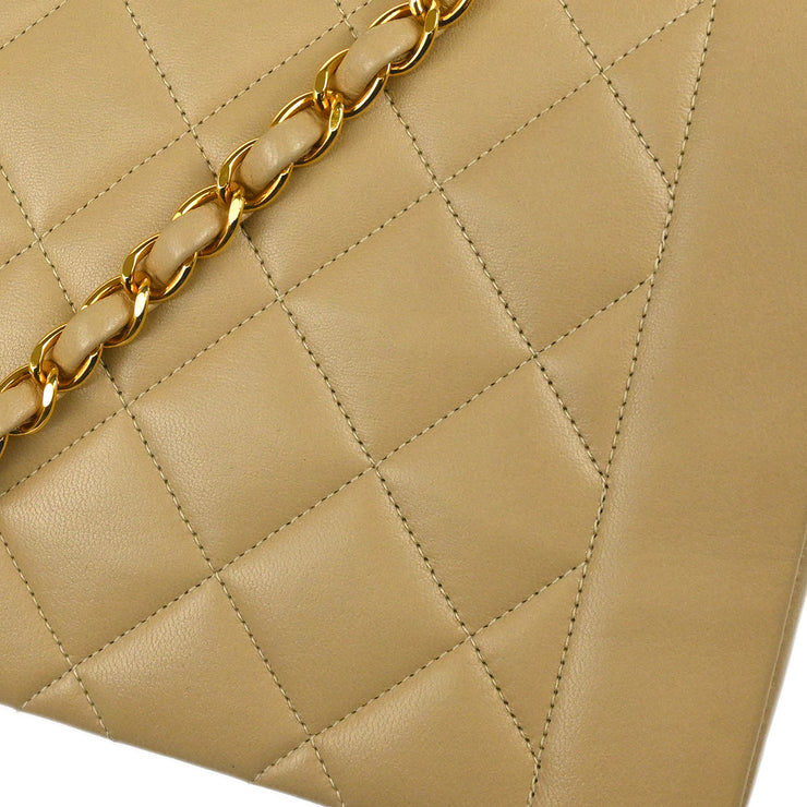 Chanel * 1994-1996 Beige Lambskin Medium Diana Shoulder Bag