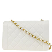 Chanel * 1994-1996 White Lambskin Medium Diana Shoulder Bag