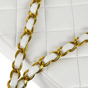 Chanel * 1994-1996 White Lambskin Medium Diana Shoulder Bag