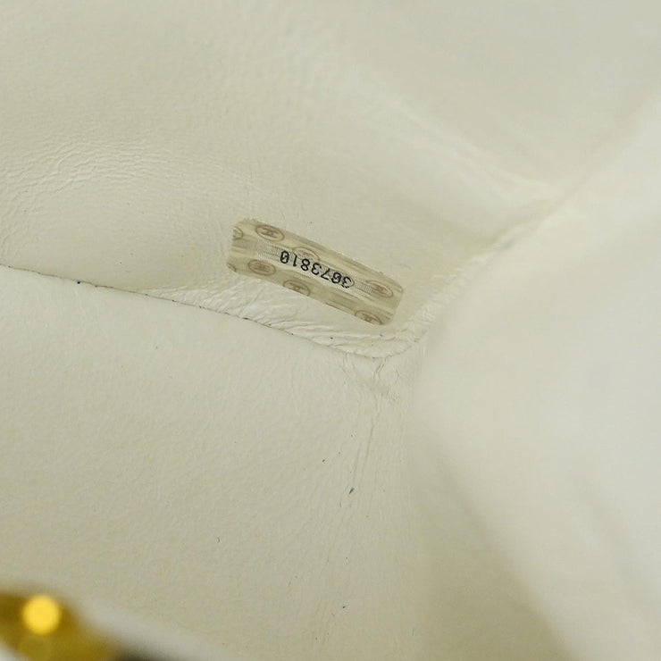 Chanel * 1994-1996 White Lambskin Medium Diana Shoulder Bag