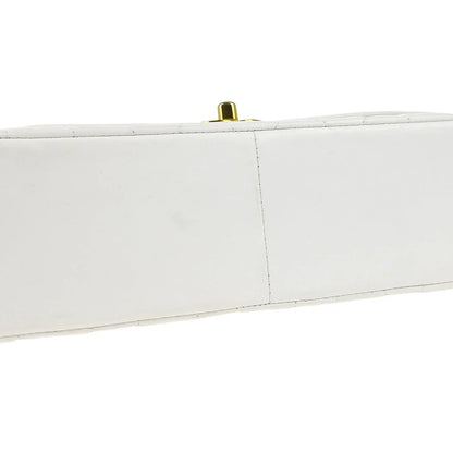 Chanel * 1994-1996 White Lambskin Medium Diana Shoulder Bag