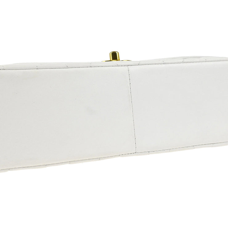 Chanel * 1994-1996 White Lambskin Medium Diana Shoulder Bag