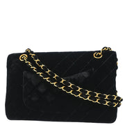 Chanel * 1994-1996 Black Velvet Medium Double Flap Shoulder Bag